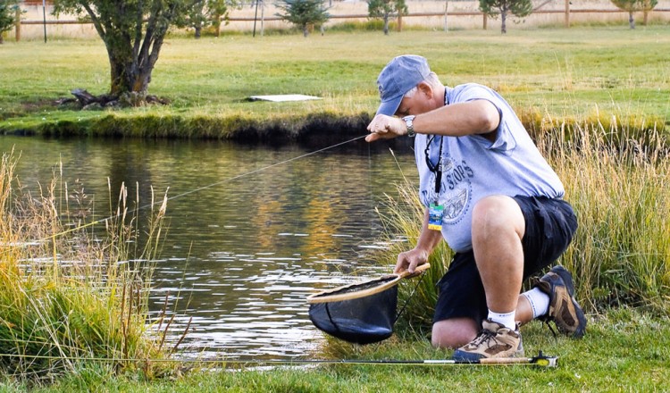 Fly fishing private lakes at Greer Lodge